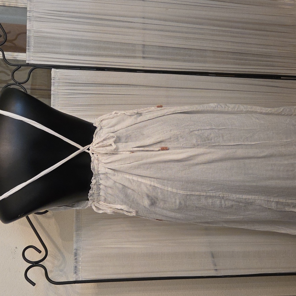 Free People Long White Gauzy Dress! - Picture 3 of 8